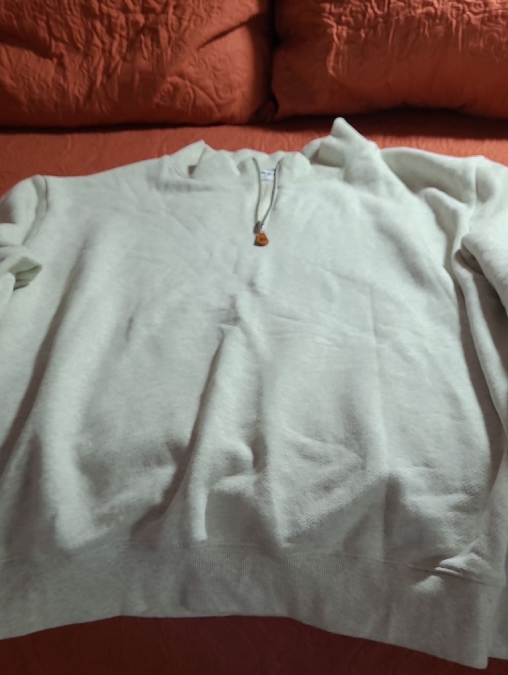 Men's Cream Half-Zip Crewneck Sweatshirt